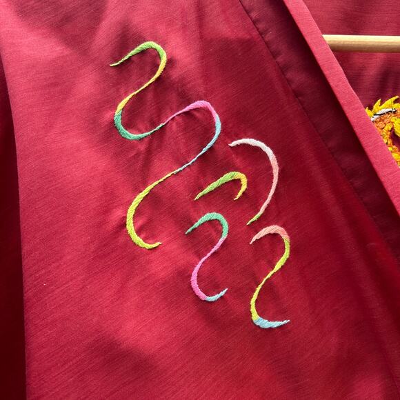 vintage health embroidered dragon poly-cotton robe - Picture 2 of 11